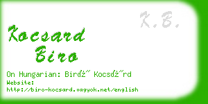 kocsard biro business card